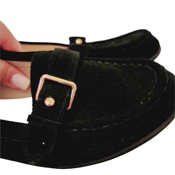 Lands End Black Suede Loafers Size 8 Womens - Picture 3 of 7
